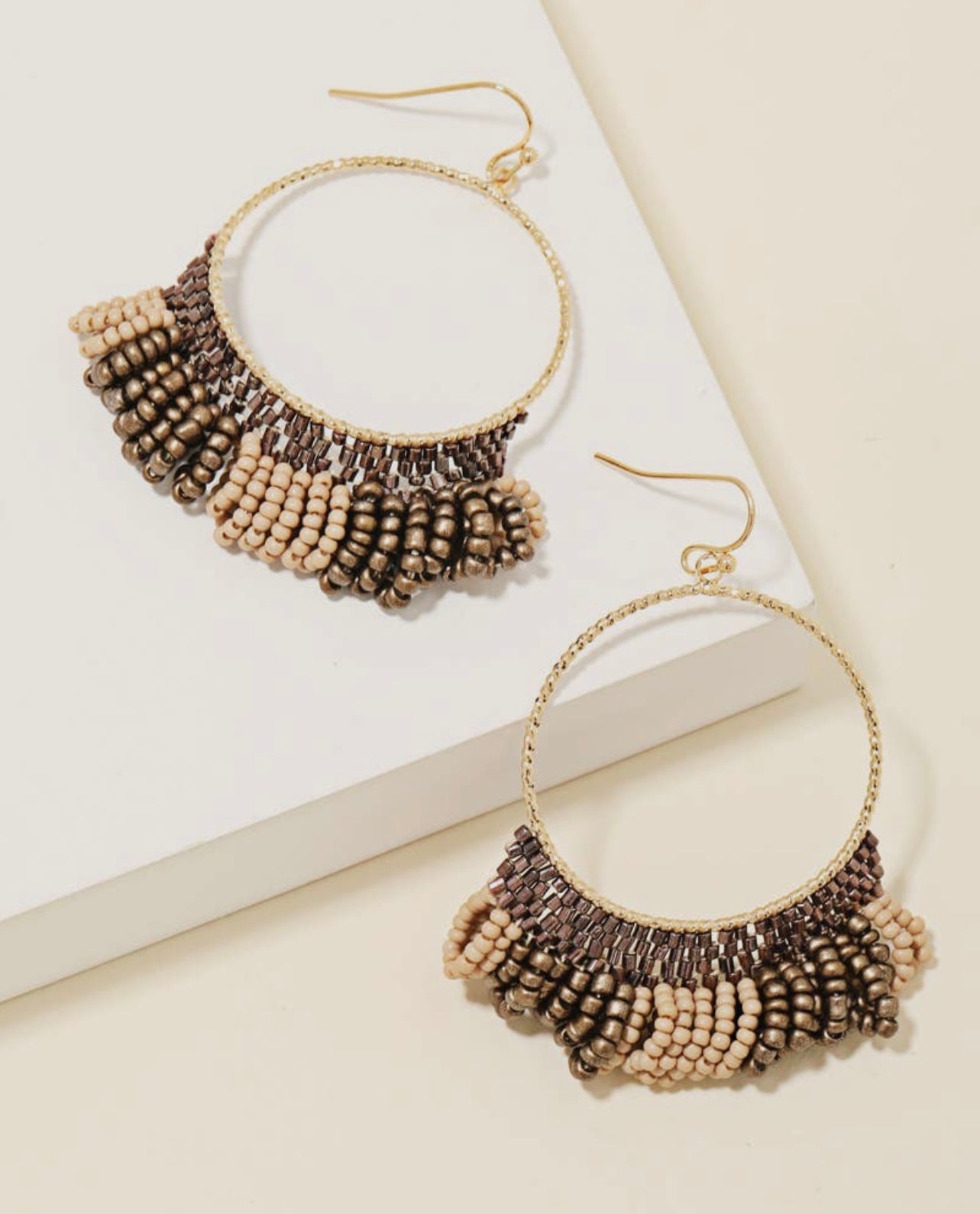 Beaded Brown Earrings