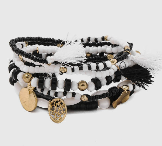 Black and White Bracelet Set