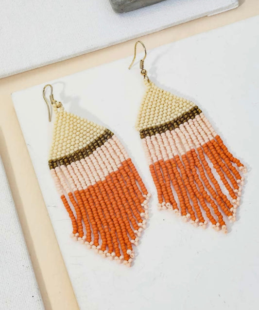 Striped Sea Beeded Earrings