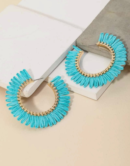 Raffia Hoop Earrings