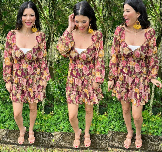 Plum Floral Dress